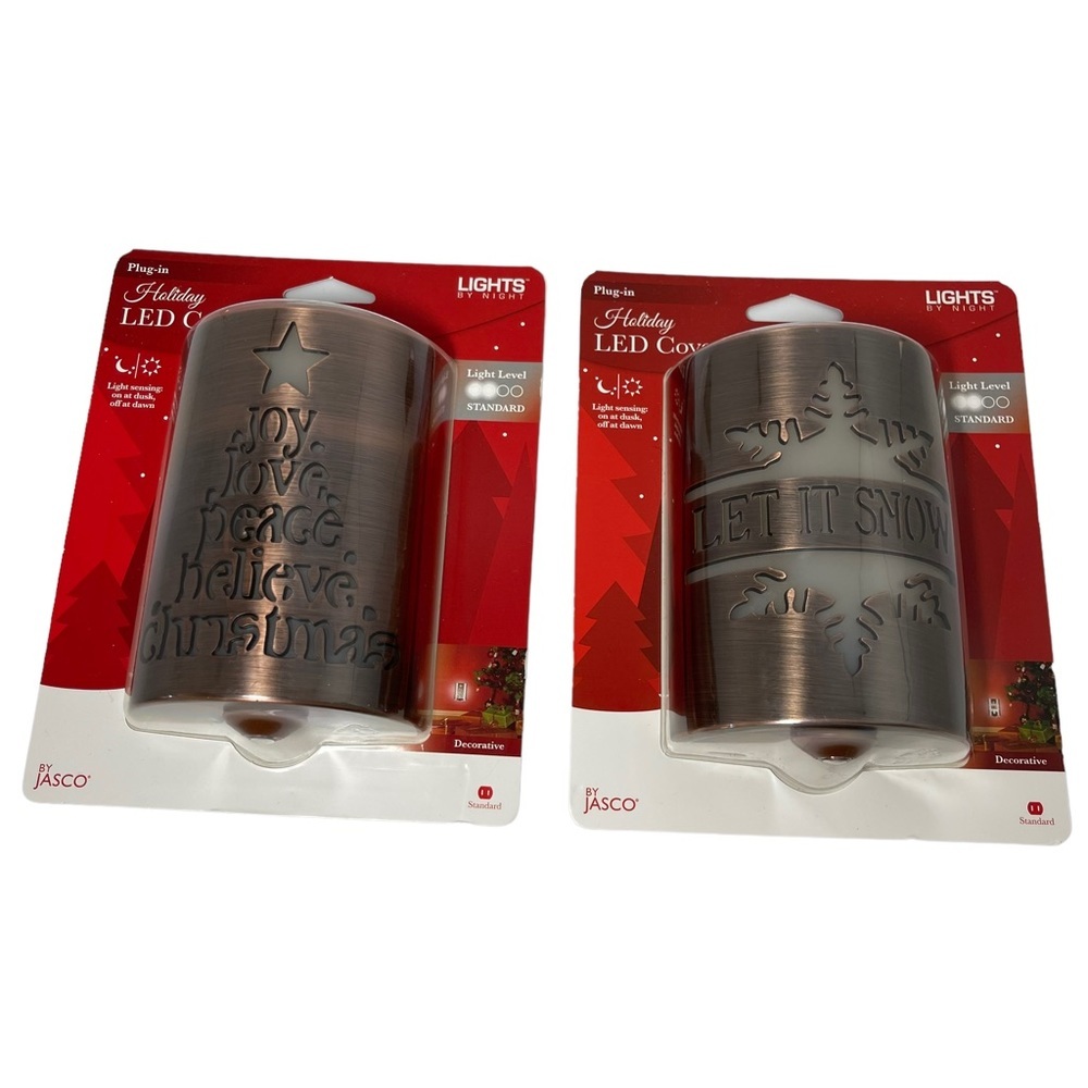 NWT Holiday LED Coverlite Night Light Plug-in - Lot of 2